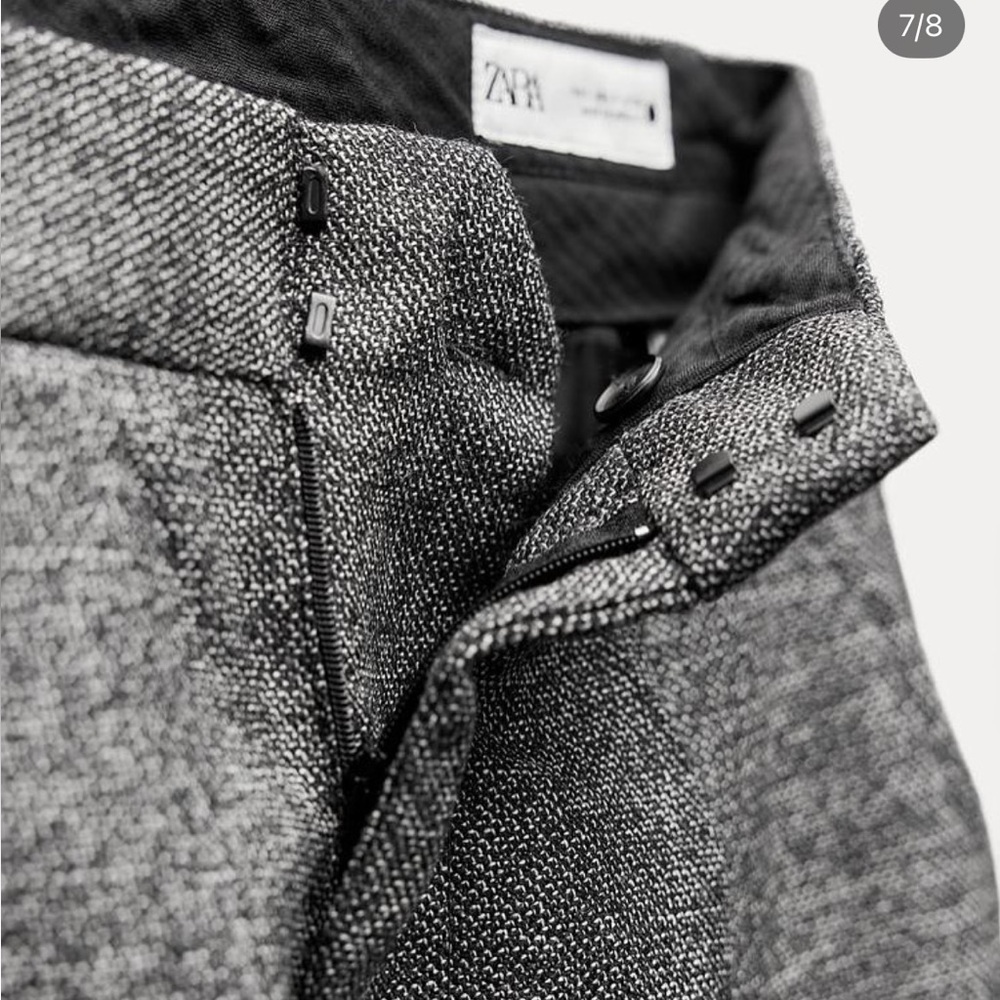 Zara brand new minimalist limited edition 100 percent wool Gray Women's Trousers - Picture 7 of 8